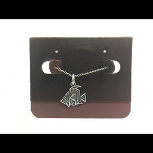 925 Sterling Silver Oxidized Angelfish Necklace 16
